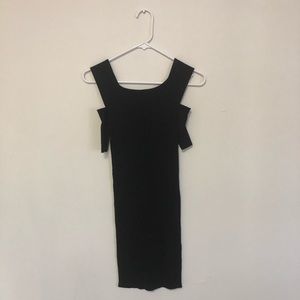 Cold Shoulder Black Bodycon Mini